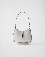Prada Cleo Brushed Leather Shoulder Bag With Clasp Closure